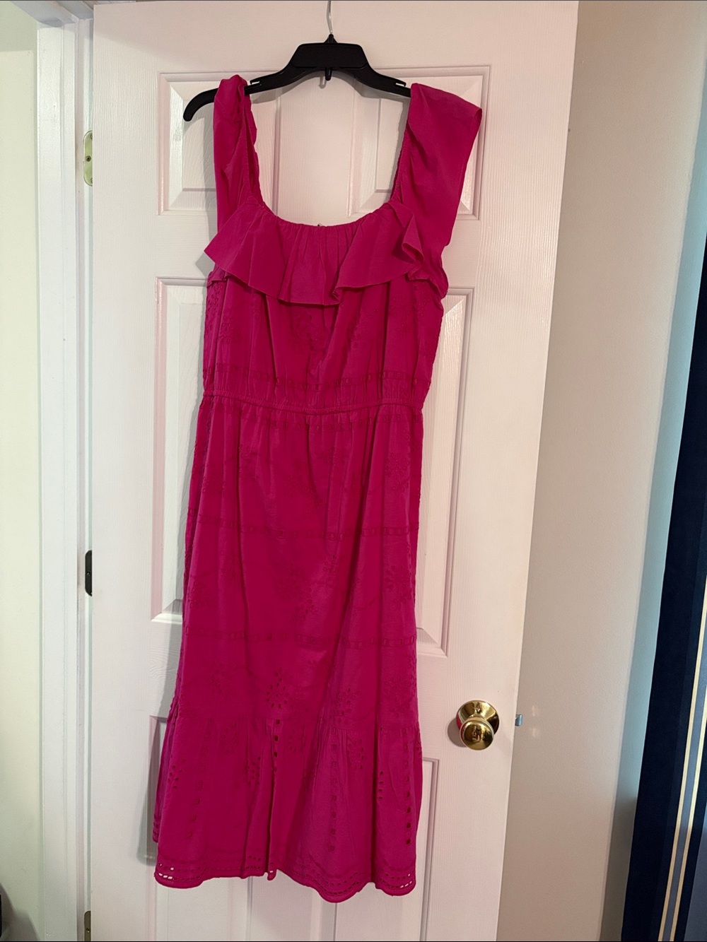 Loft Bright Fuchsia Ruffled Sundress